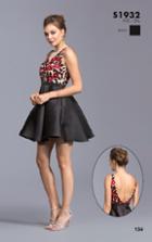 Aspeed - S1932 Floral Embroidered Sheer Jewel Homecoming Dress