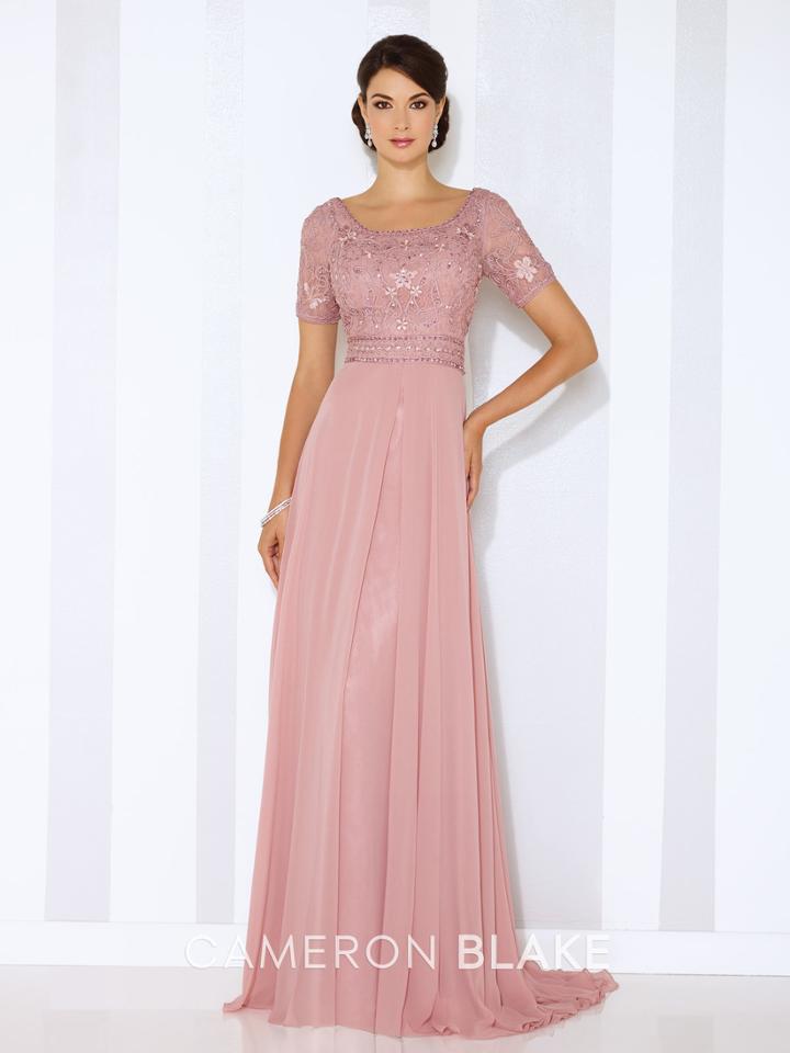 Cameron Blake - Chiffon A-line Gown In Mauve 116666