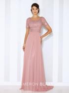 Cameron Blake - Chiffon A-line Gown In Mauve 116666