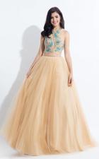 Rachel Allan - 6155 Two Piece Floral Halter Ballgown