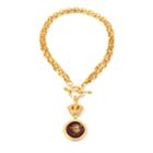 Ben-amun - Royal Charm Crown Rosewood Cameo Gold Necklace