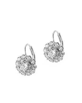 Cz By Kenneth Jay Lane - Round Cz Leverback Earrings