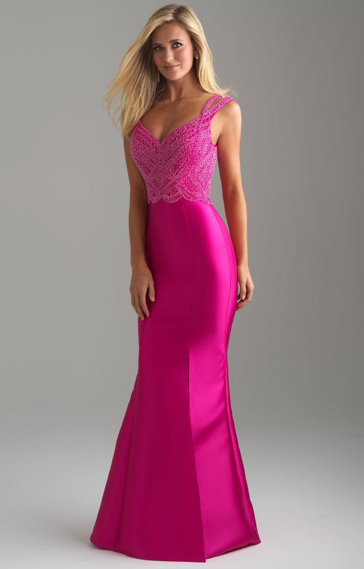 Madison James - 18-617 Beaded Sleeveless Mikado Trumpet Gown