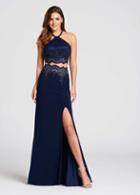 Ellie Wilde - Ew118051 Bedazzled Halter Neck Sheath Dress