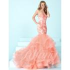 Tiffany Designs - Long Strapless Dress With Lace Bodice 16248