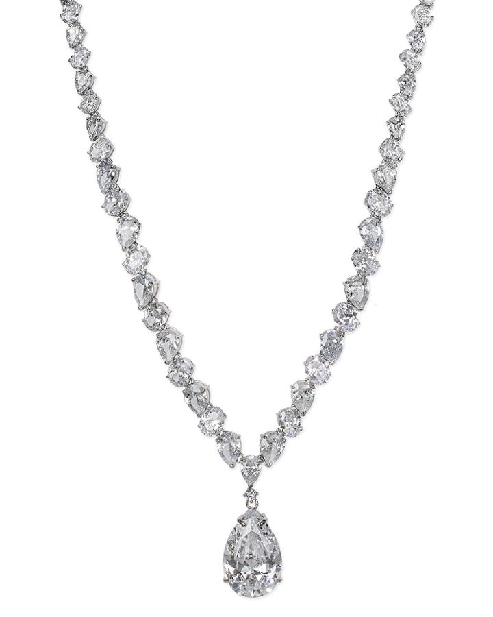 Cz By Kenneth Jay Lane - Pear Drop Necklace