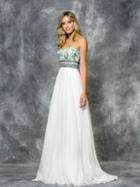 Colors Dress - 1626 Strapless Embellished Printed Long Gown