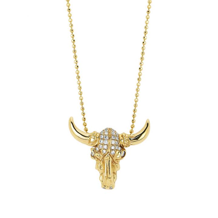 Logan Hollowell - Bull Skull Necklace With Diamonds
