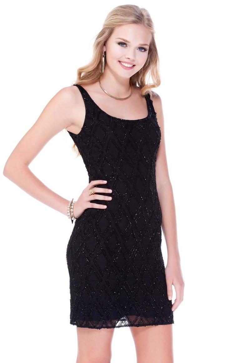 Shail K - Lustrous Tonal Shine Cocktail Dress 3728