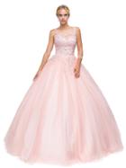 Dancing Queen - Sheer And Sparkling Sleeveless Ball Gown 1142