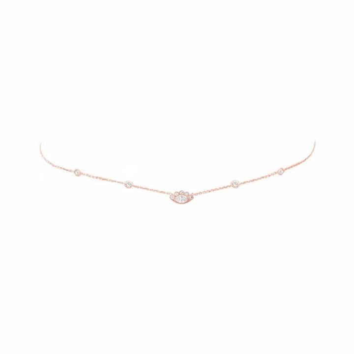 Logan Hollowell - New! 5 Diamond Orbit Bezel Choker With Angel Eye Diamond Center