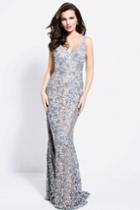 Jovani - 53811 Sleeveless Lace Sheath Dress