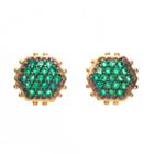 Ashley Schenkein Jewelry - Positano Pavã£â© Gold Stud Earrings