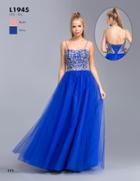 Aspeed - L1945 Jeweled Semi-sweetheart A-line Evening Dress
