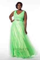 Sydney's Closet - Sc7154 Plus Size Dress In Limeade