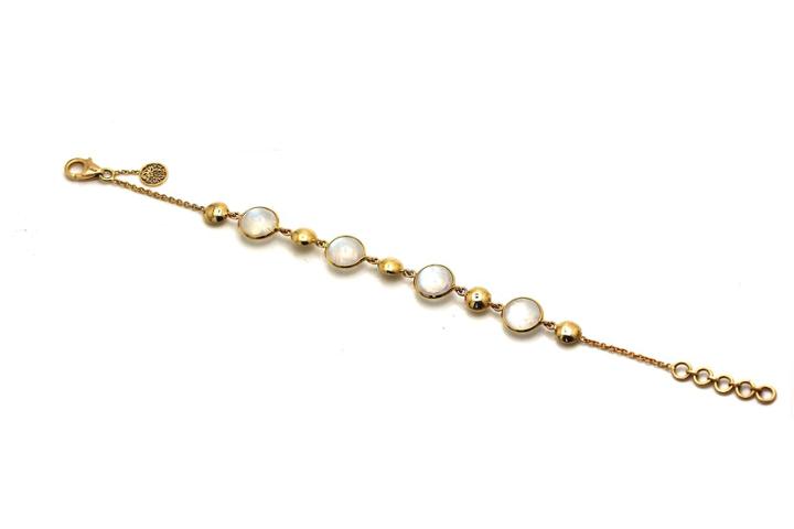 Tresor Collection - 18k Yellow Gold Lente Bracelet With Rainbow Moonstone