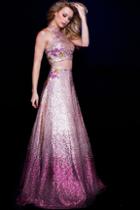 Jovani - 54471 Shimmering Sequin Ombre Two Piece Prom Gown