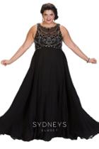 Sydney's Closet - Lavishly Ornate Illusion Chiffon Empire Gown Sc7212