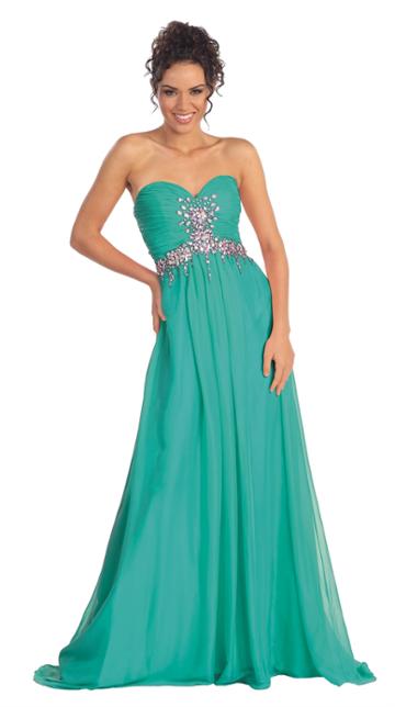 Elizabeth K - Strapless Embellished Long Dress Gl1057