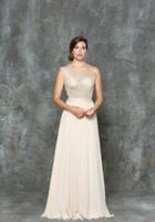 Glow By Colors - G701 Embellished Illusion Jewel A-line Dress