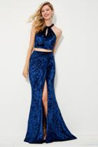 Angela And Alison - 81046 Two Piece Halter Mermaid Gown
