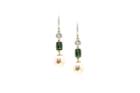 Tresor Collection - 18k Yellow Gold Earring With Green Tourmaline, White Sapphire, Pearl & Diamond