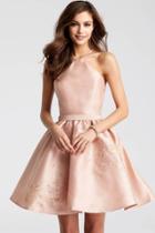 Jovani - Jvn52292 Halter Mikado Fit And Flare Dress