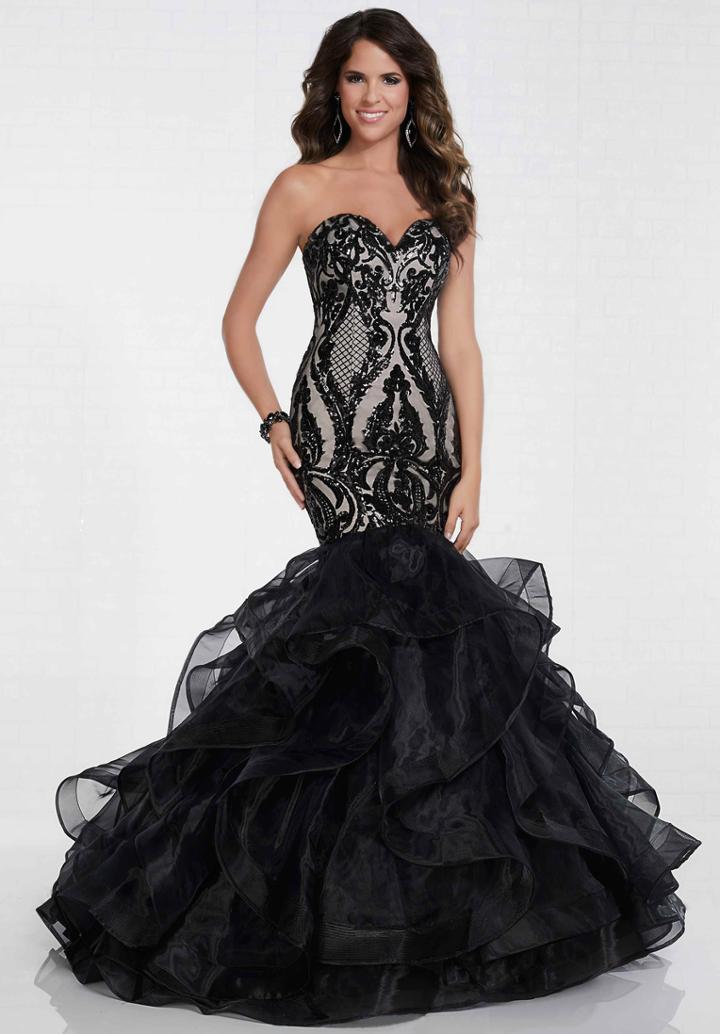 Tiffany Homecoming - 16290 Sequined Sweetheart Ruffled Mermaid Gown