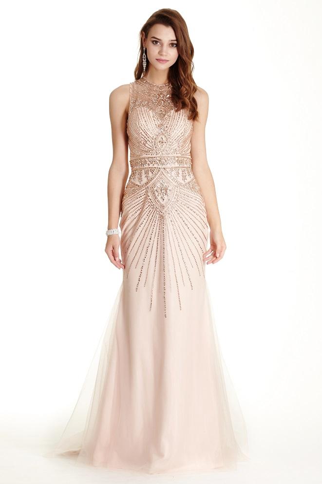 Aspeed - L1818 Embellished Illusion Jewel Trumpet Evening Dress