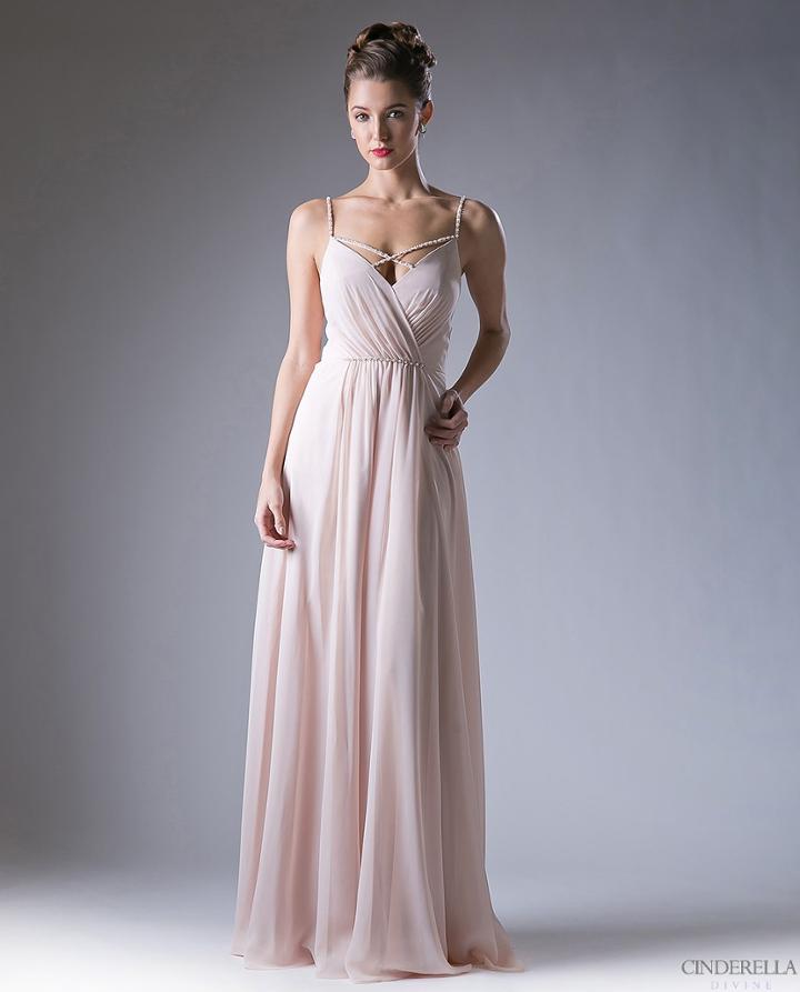 Cinderella Divine - Embellished Strappy Ruched A-line Dress