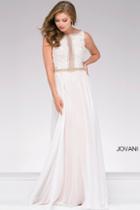 Jovani - Embellished Long Chiffon Prom Dress 41596