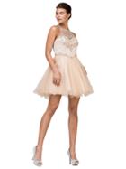 Dancing Queen - 2002 Embellished Illusion Halter A-line Dress