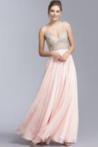 Aspeed - L2055 Embellished Plunging V-neck A-line Prom Dress