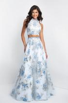 Intrigue - 413 Two Piece Halter Beaded Organza Prom Dress