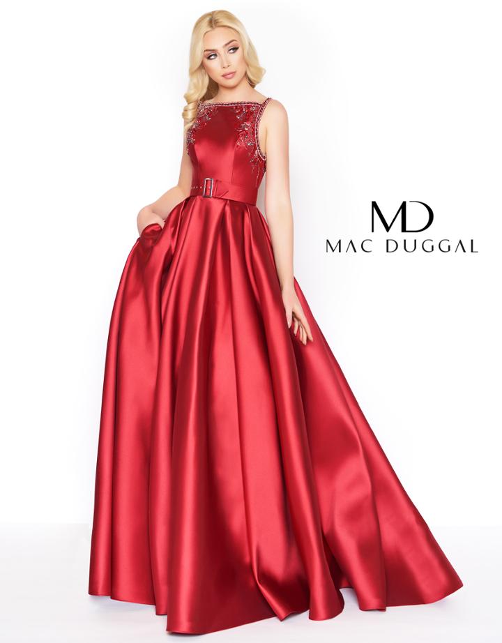 Mac Duggal - 50509d Beaded Bateau Ballgown With Train