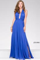 Jovani - Halter Neck Chiffon Prom Dress 48797