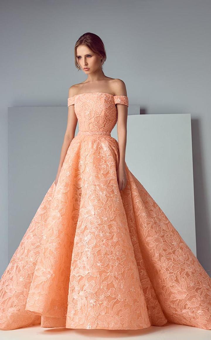 Saiid Kobeisy - 3167 Embroidered Off-shoulder Ballgown