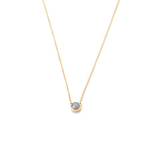 Margaret Elizabeth - Petite Bezel Necklace Labradorite