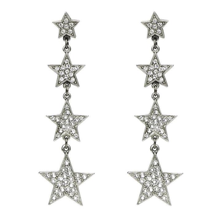 Ben-amun - Rock Star Crystal Stacking Stars Drop Post Earrings