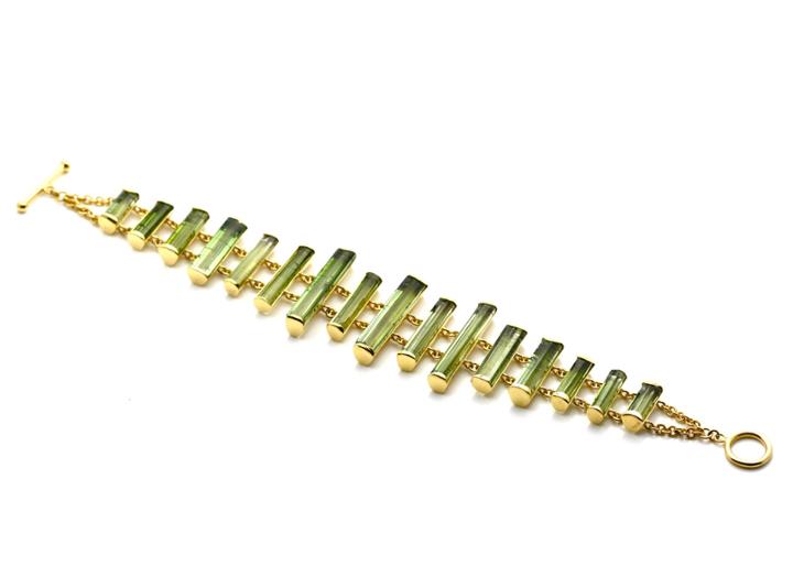 Tresor Collection - Green Tourmaline Xylophone Bracelet In 18kt Yellow Gold