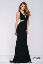 Jovani - 32383 Criss-cross Open Back Fitted Jersey Dress