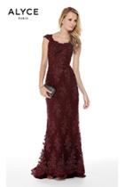 Alyce Paris - 27042 Scalloped Lace Sheath Evening Dress