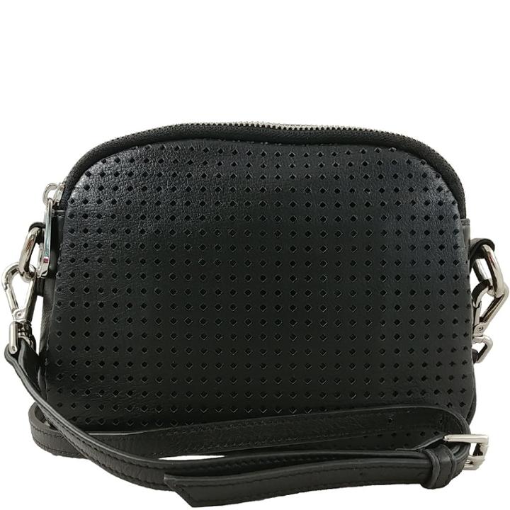 Joelle Hawkens By Treesje - Highland Mini Double Zip Crossbody Perforated Cow Leather / Black