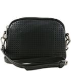 Joelle Hawkens By Treesje - Highland Mini Double Zip Crossbody Perforated Cow Leather / Black