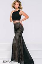 Jovani - 34098 Two-piece Diamond Cut-out Back Beaded Dress