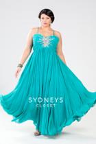 Sydney's Closet - Sc7071 Plus Size Dress In Aquamarine