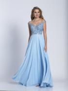 Dave & Johnny - A6201 Off-shoulder Embellished Chiffon Gown