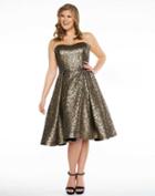 Mac Duggal Fabulouss - 66280f Metallic Sweetheart Pleated A-line Dress