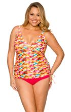 Curve Swimwear Bright Side 397e/f Adj. Shirred Tankini W/ Removable Cups Top