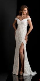 Jasz Couture - 5675 Dress In White And Nude